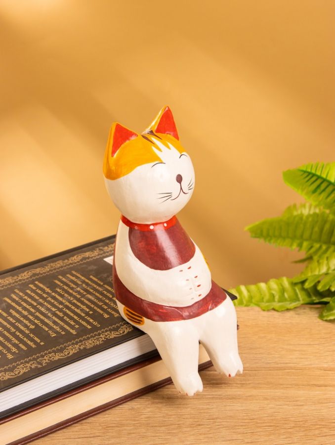 Сувенир «Кот сидячий», 6?6?15 см, дерево, красный