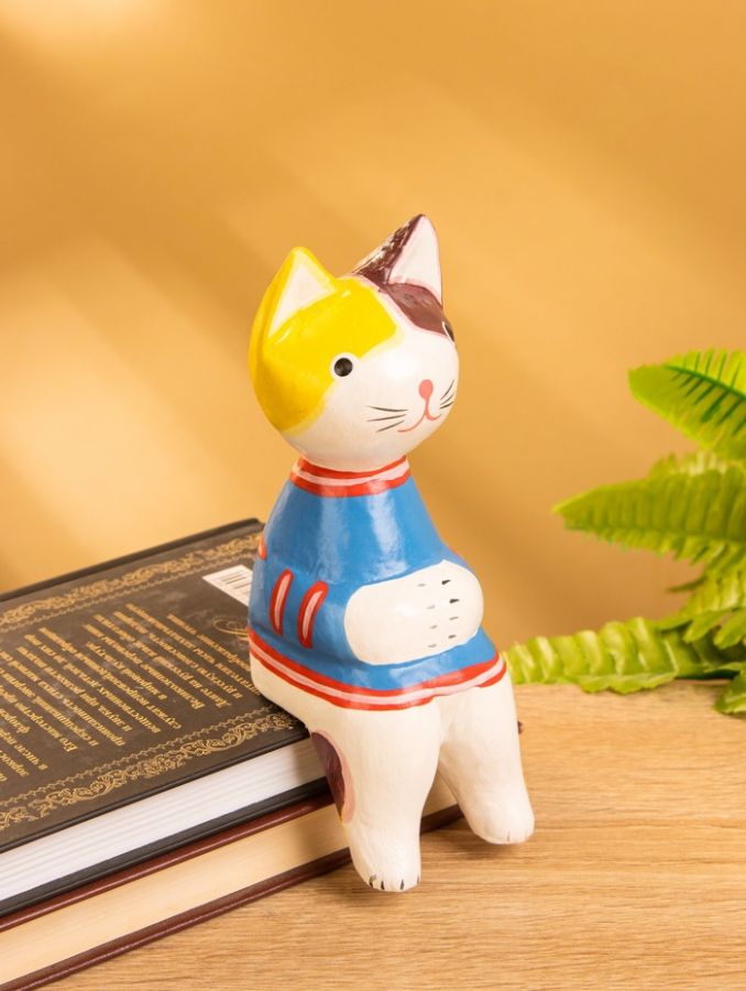 Сувенир «Котенок в кофте сидячий», 6?6?15 см, дерево