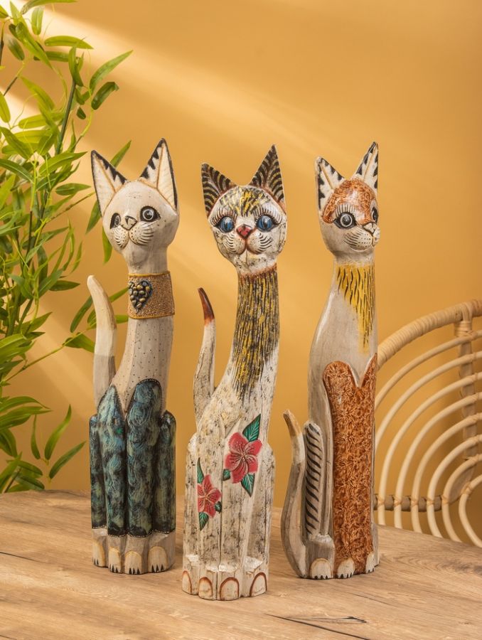 Сувенир «Кошка», 60?14?6 см, дерево, МИКС