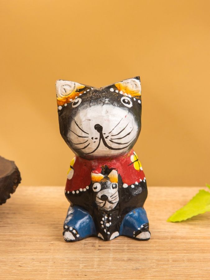 Сувенир интерьерный «Котики», 5?5?8 см, дерево, чёрный