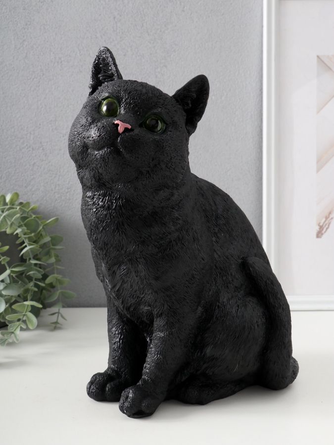 Фигурка гипс «Кошка чёрная окраска», 31.5?16?24 см
