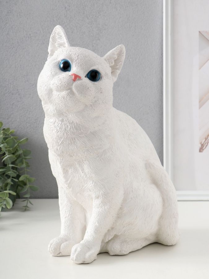 Фигурка гипс «Кошка белая окраска», 31.5?16?24 см