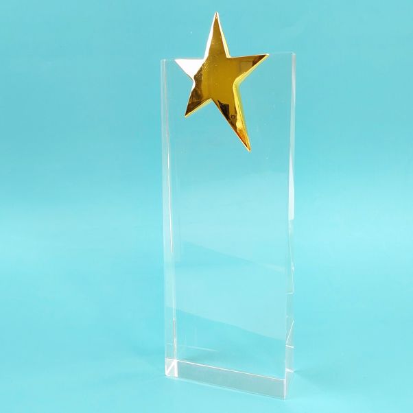 Награда из стекла со звездой STAR GOLD