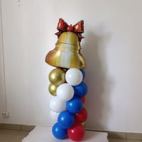 Стойка из шаров 1 сентября с шаром 1 сентября Колокольчик в ассортименте высота 1.4 м