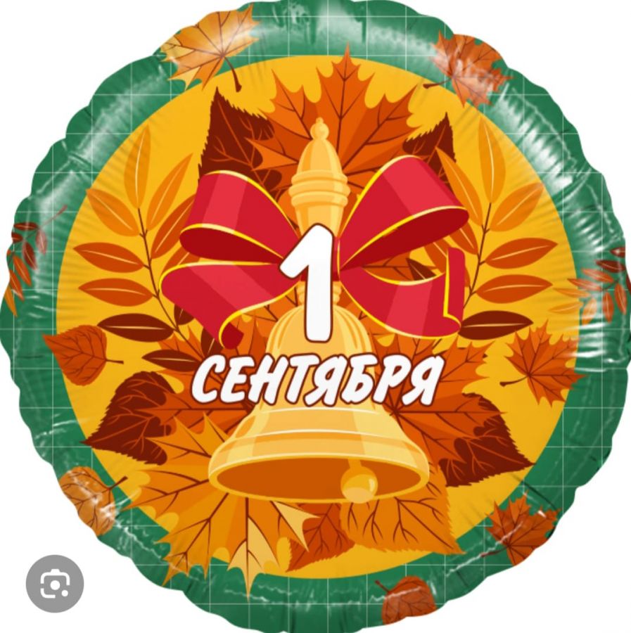 Шар круг 1 сентября осенние листья 46 см с гелием