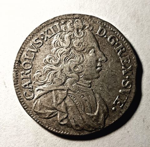 2 марки 1699 Швеция Карл XII AUNC