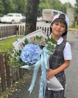 Букет из 1 гортензии и эвкалипта
