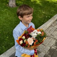 Школьный букет с топпером ко Дню Знаний