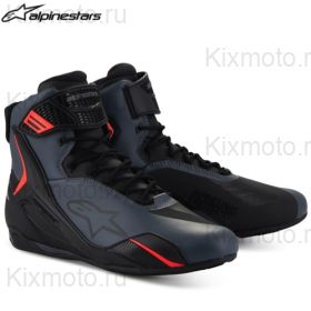 Мотоботинки Alpinestars Faster 4, чёрно-серые с красным