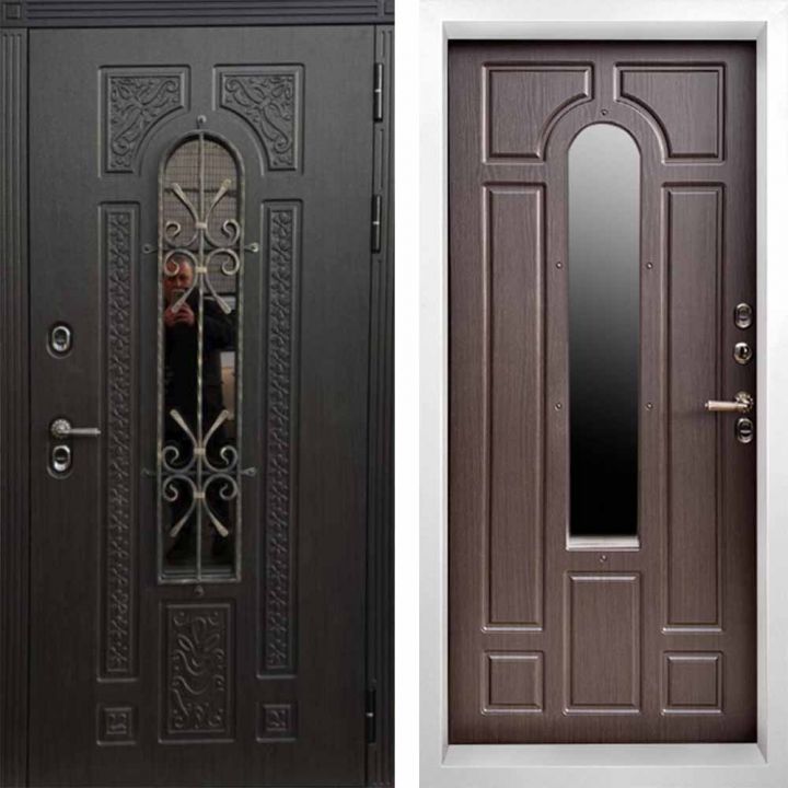 Входная дверь с терморазрывом и стеклопакетом Termo-door Лацио Белая Винорит Венге - Венге