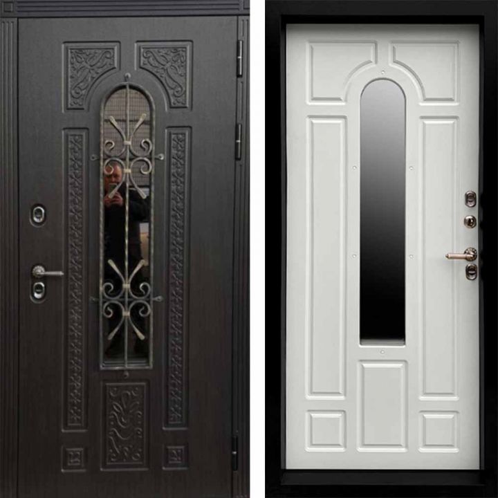 Входная дверь с терморазрывом и стеклопакетом Termo-door Лацио Винорит Венге - Белый софт