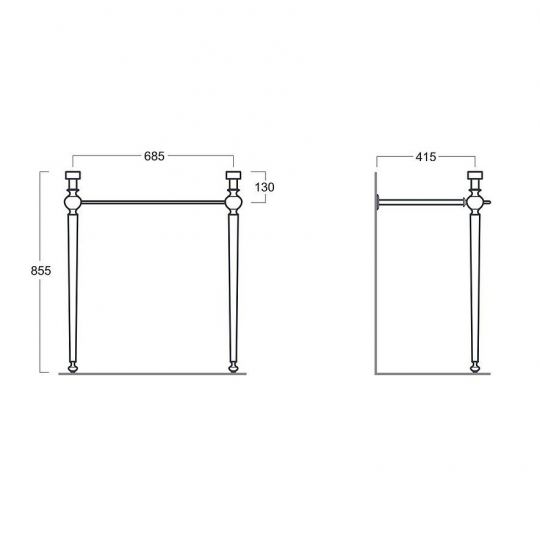 Консоль под раковину Simas Arcade ARCG1 схема 2