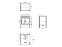 Тумба под раковину Simas Arcade ARMD70 с прямыми дверцами 69х52 см схема 2 Тумба под раковину Simas Arcade ARMD70 с прямыми дверцами 69х52 см схема 2