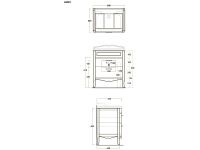 Тумба под раковину Simas Arcade ARM1 с ящиками 70х54 см схема 2