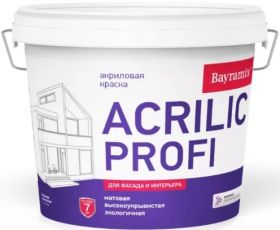 Краска Фасадная Bayramix Acrilic Profi 2.7л Матовая для Поверхностей с Нормальной Эксплуатационной Нагрузкой.