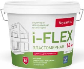Декоративная Штукатурка Bayramix I-Flex 14кг 093, Колеруемая, Эластичная для Фасадов и Интерьеров Фракция 0,7-1,2 мм.