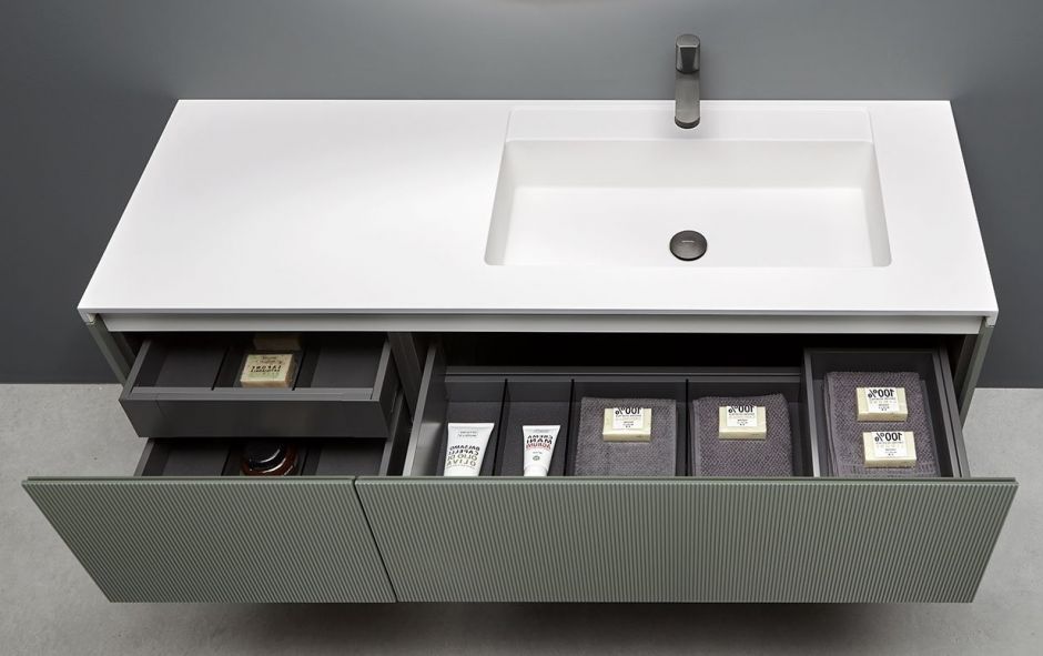 Модульный комплект мебели с раковиной Antonio Lupi BINARIO ФОТО