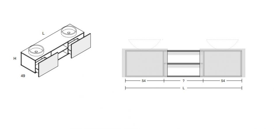 Тумба для ванной Antonio Lupi Nemesis 25NE1352D 25NE1352D ФОТО