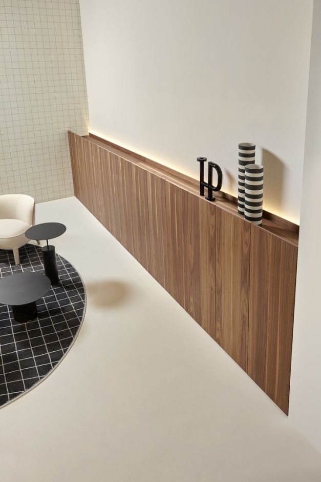 Колонна подвесная Antonio Lupi ALBO5236W.DX с LED подсветкой 1 дверка с топом NOCE CANALETTO ФОТО