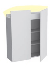 Шкаф подвесной Antonio Lupi ALBO5372W с LED подсветкой, 2 дверки, с топом, GRIGIO SMOG LUCIDO схема 4