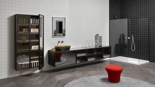 Колонна с внутренней LED подсветкой Antonio Lupi DC3990 2 дверки, 5 внутренних полок схема 2