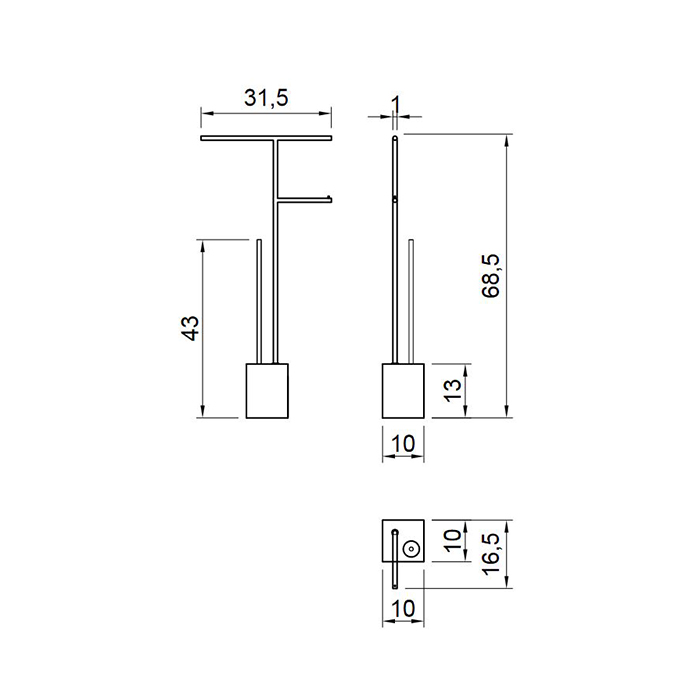 Стойка для туалета Antonio Lupi Bivio BIVIOCOMBI1 напольная ФОТО