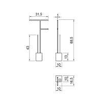 Стойка для туалета Antonio Lupi Bivio BIVIOCOMBI1 напольная схема 2