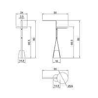 Полотенцедержатель напольный Antonio Lupi Halo HALO4B с полочкой схема 2