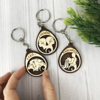 Брелок из дерева со знаком зодиака