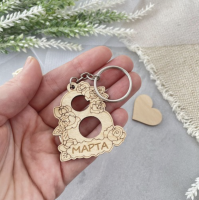 Брелок к 8 марта из дерева