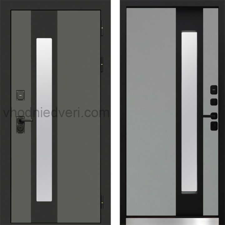 Входная дверь Termo-door Арктика Графит - Серая с терморазрывом и стеклопакетом