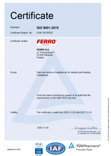 Uyğunluq Sertifikatı FERRO