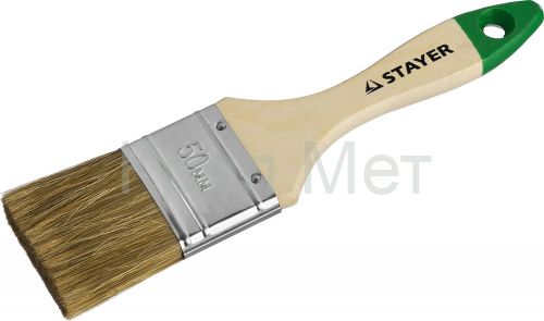 STAYER LASUR, 50 мм, 2″, смешанная щетина, деревянная ручка, для высокотекучих ЛКМ, плоская кисть (01031-50)
