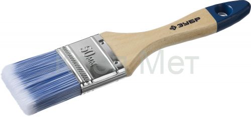 ЗУБР АКВА, 50 мм, 2″, светлая искусственная щетина, деревянная ручка, для воднодисперсионных и акриловых ЛКМ, плоская кисть (4-01007-050)