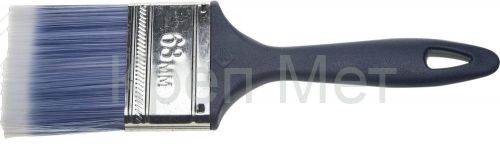 ЗУБР АКВА, КП-13, 63 мм, 2.5″, искусственная щетина, пластмассовая ручка, для высокотекучих ЛКМ, плоская кисть (4-01013-063)