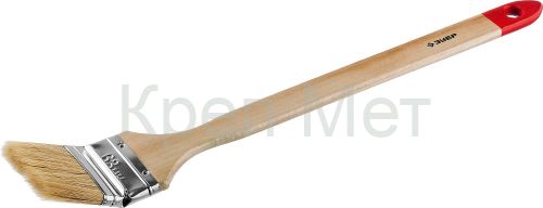 ЗУБР УНИВЕРСАЛ, 63 мм, 2.5″, светлая натуральная щетина, деревянная ручка, все виды ЛКМ, радиаторная кисть (01041-063)