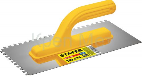 STAYER 130 х 270 мм, зуб 6 х 6 мм, штукатурная гладилка (08012-06)