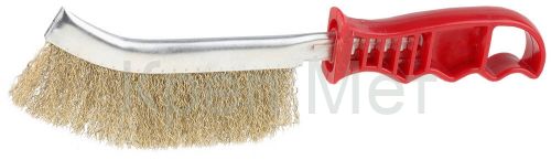 STAYER Brass Wire, однорядная, витая стальная латунированная проволока, d 0.3 мм, пластмассовая рукоятка, щетка ручная, Professional (3508)