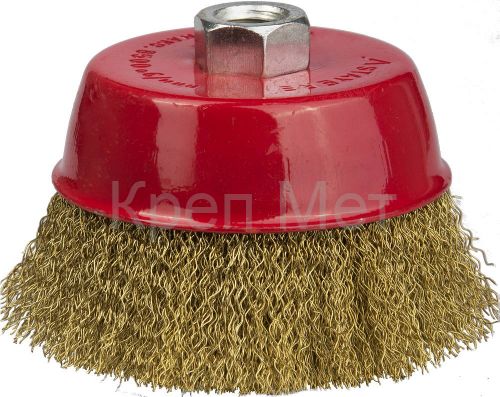 STAYER 75 мм, витая стальная латунированная проволока 0.3 мм, чашечная щетка-крацовка для УШМ, Professional (35125-075)