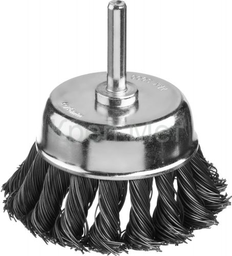 MIRAX 75 мм, жгутированная стальная проволока 0.5 мм, щетка чашечная для дрели (35148-075)