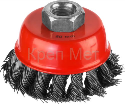 MIRAX 80 мм, жгутированная стальная проволока 0.5 мм, чашечная щетка-крацовка для УШМ (35104-080)