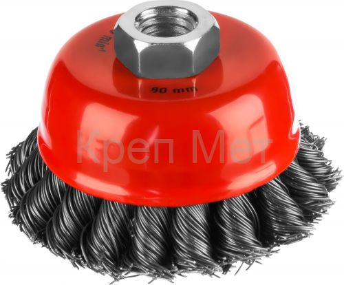 MIRAX 80 мм, жгутированная стальная проволока 0.5 мм, чашечная щетка-крацовка для УШМ (35104-080-2)