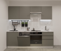 Кухонный гарнитур арт. 36 Лайн Обсидиан 2400 мм.