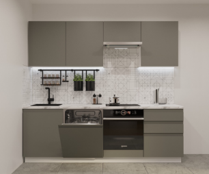 Кухонный гарнитур арт. 36 Лайн Обсидиан 2400 мм.