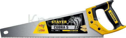 STAYER Cobra 5, 400 мм, ножовка по дереву, Professional (1506-40)