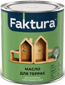 Масло Тунговое с Натуральным Воском Faktura 2.7л для Террас и Садовой Мебели для Наружных и Внутренних Работ / Фактура.