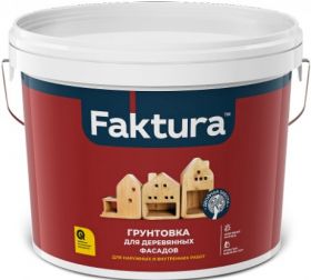 Грунтовка для Деревянных Фасадов Faktura 9л Бесцветная Антисептическая без Запаха Акриловая для Внутренних и Наружных Работ / Фактура.*
