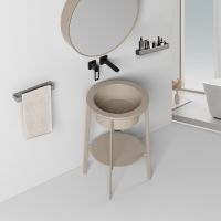 Консоль с керамической раковиной ABBER Bequem AC2130MK хаки матовый схема 3 Консоль с керамической раковиной ABBER Bequem AC2130MK хаки матовый схема 3