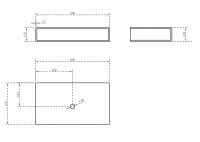 Тумба под раковину ABBER Stein AS1612 подвесная, белая матовая схема 2 Тумба под раковину ABBER Stein AS1612 подвесная, белая матовая схема 2