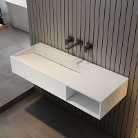 Тумба с раковиной ABBER Stein AS2640-1.0 R подвесная, белая матовая схема 1